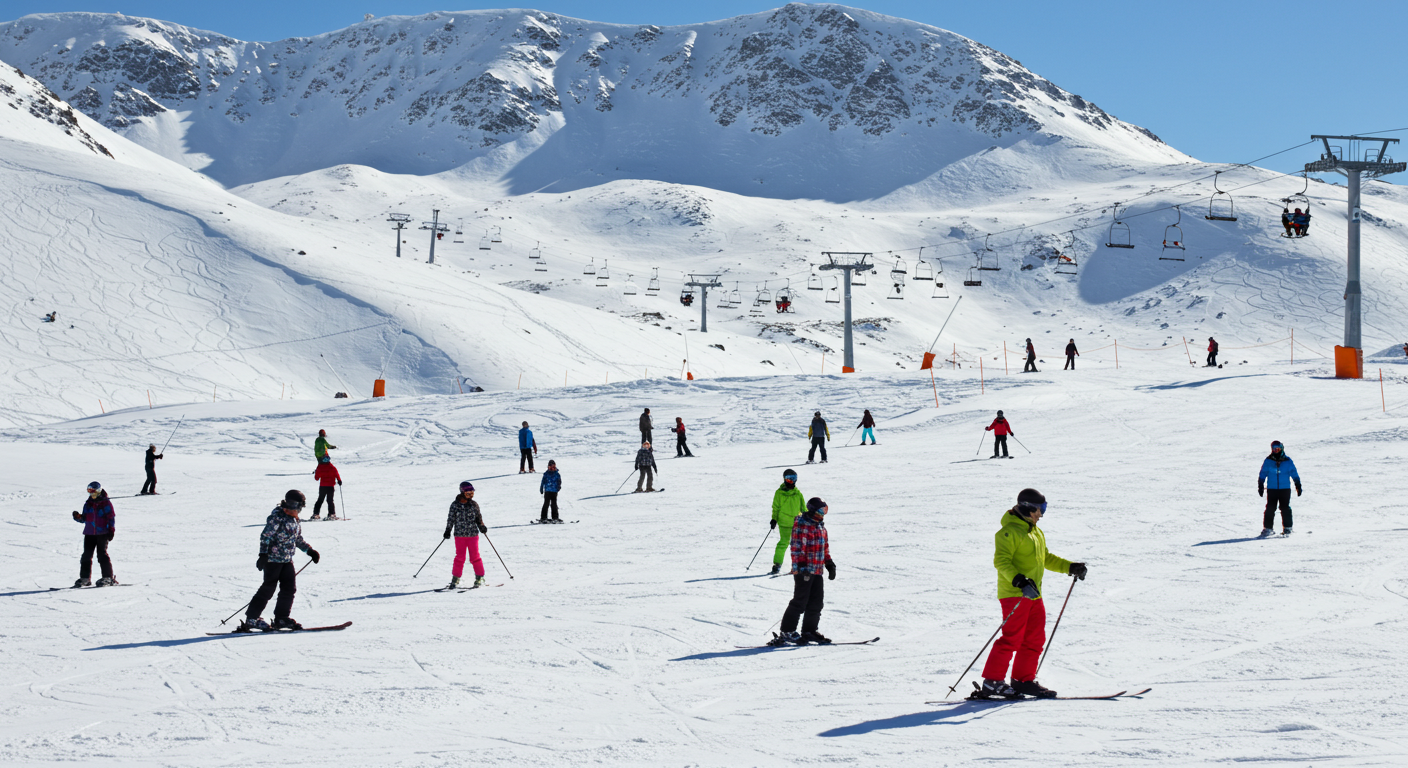 Dia inteiro de esqui nas montanhas do Chile, com muita neve e aventura nos Andes